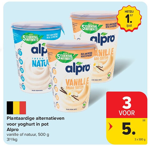 Plantaardige alternatieven voor yoghurt in pot Alpro