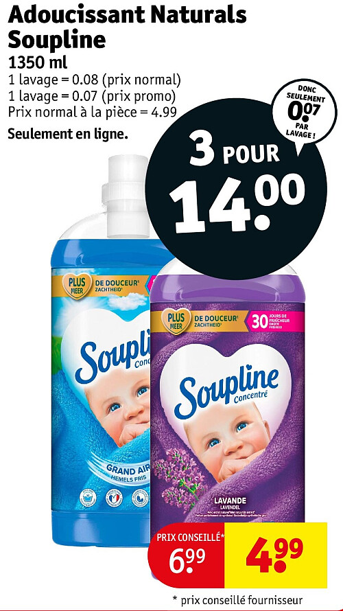 Adoucissant Naturals Soupline 1350 ml
