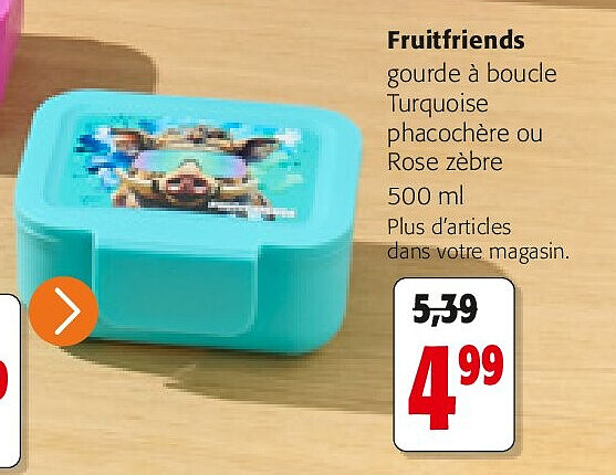 Fruitfriends gourde à boucle Turquoise phacochère