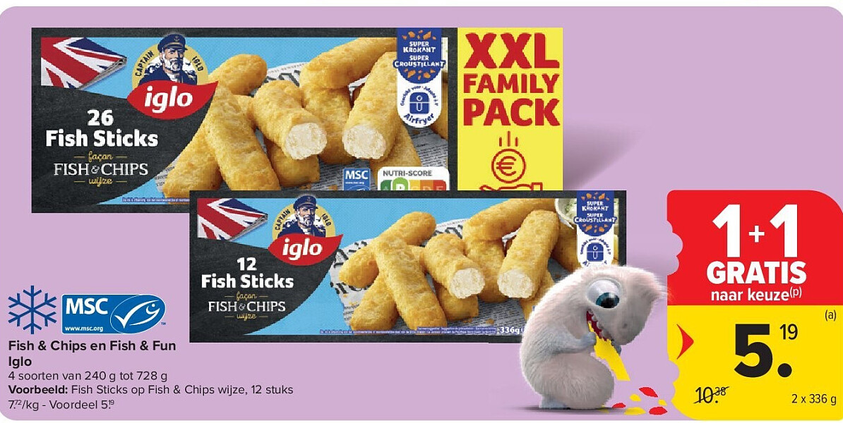 Fish & Chips en Fish & Fun Iglo