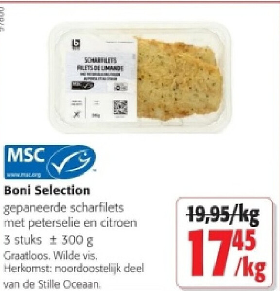 Boni Selection gepaneerde scharfilets met peterselie en citroen