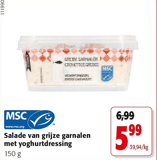 Salade van grijze garnalen met yoghurtdressing