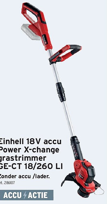 Einhell 18V accu Power X-Change grastrimmer GE-CT 18/260 LI