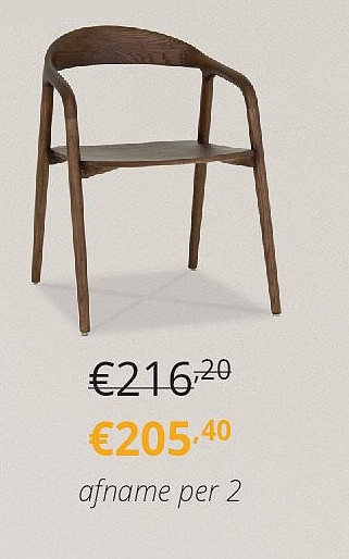 Stoel HJALMAR Ash Wood Walnut