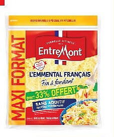 Fromage râpé emmental français Entremont