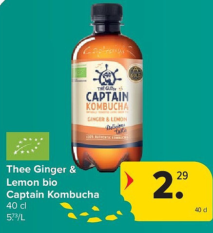 Thee Ginger & Lemon bio Captain Kombucha