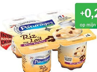 Pâturages rijstpap met rum en rozijnen - 4x115g