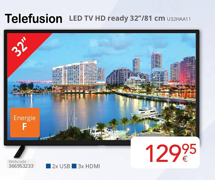 Telefusion LED TV HD ready 32’’/81 cm U32HAA11