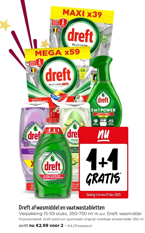 Dreft afwasmiddel en vaatwastabletten