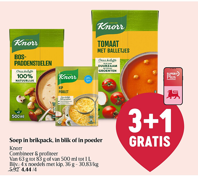 Soep in brikpack, in blik of in poeder