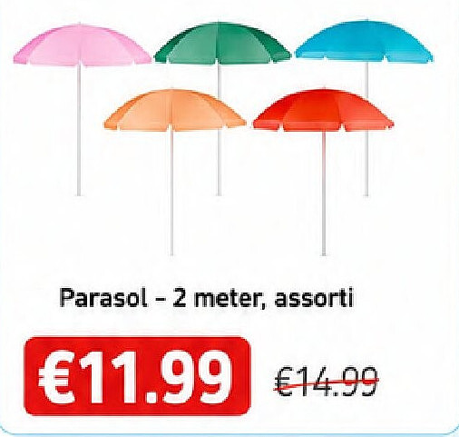 Parasol - 2 meter, assorti