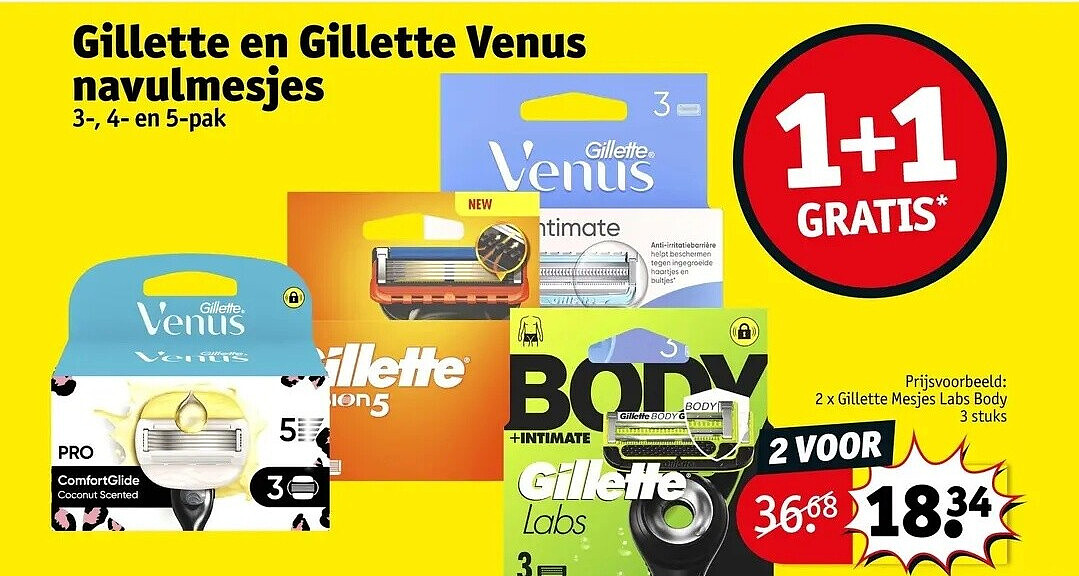 2 x Gillette Mesjes Labs Body 3 stuks