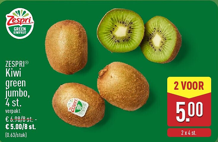 Kiwi green jumbo, 4st.