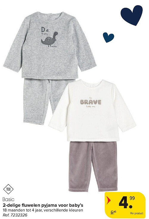 2-delige fl uwelen pyjama voor baby’s