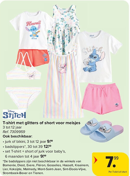 T-shirt met glitters of short voor meisjes