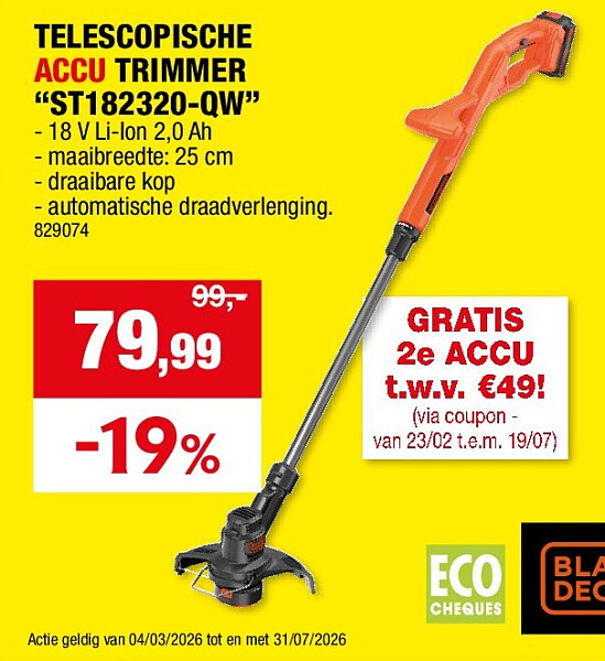 TELESCOPISCHE ACCU TRIMMER “ST182320-QW”
