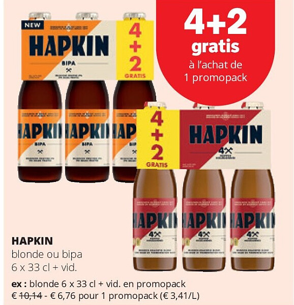 HAPKIN blonde 6 x 33 cl + vid. en promopack