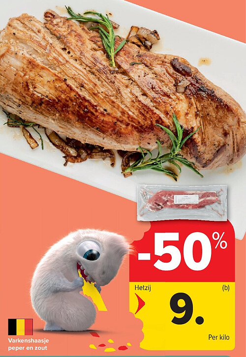 Varkenshaasje peper en zout