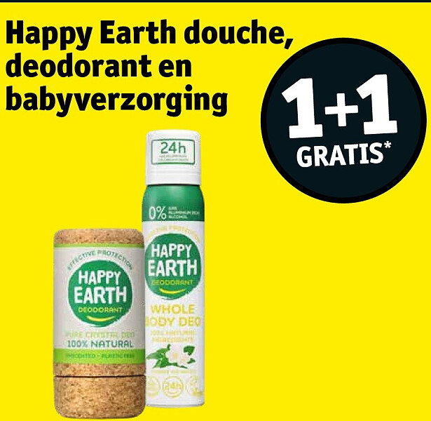 Happy Earth douche, deodorant en babyverzorging
