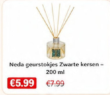 Neda geurstokjes Zwarte kersen200 ml