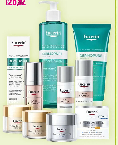 EUCERIN OP DE UITGESTALDE PRODUCTEN