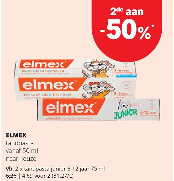 ELMEX tandpasta junior 6-12 jaar 75 ml