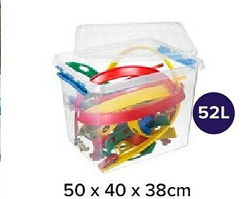 Q-Line opbergbox 52L transparant blauw