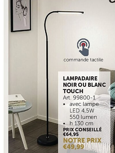 LAMPADAIRE NOIR OU BLANC TOUCH