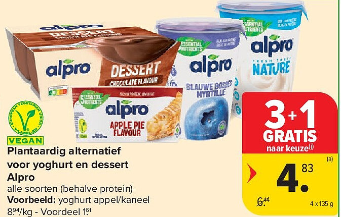 Plantaardig alternatief voor yoghurt en dessert Alpro
