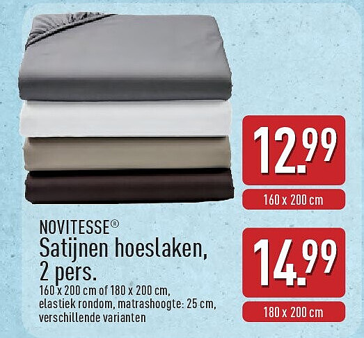 Satijnen hoeslaken, 2pers.