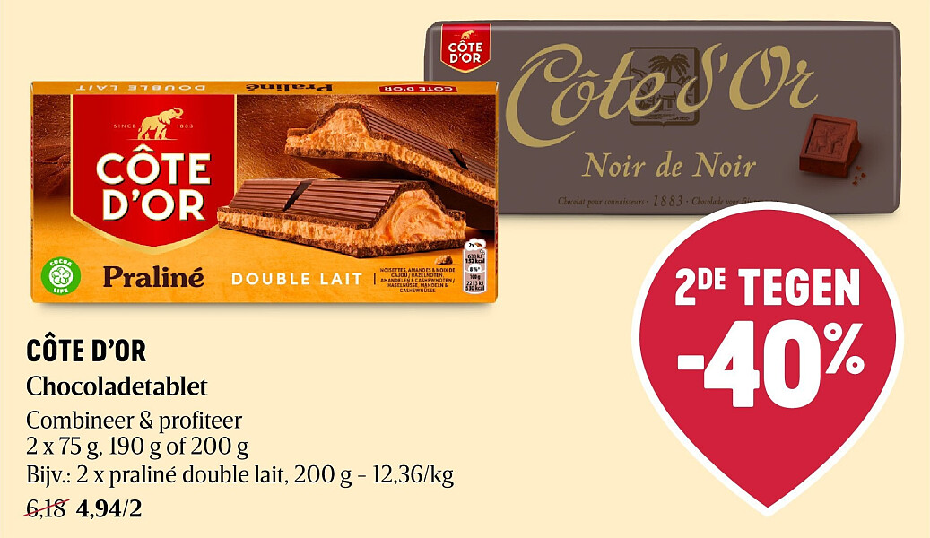 CÔTE D’OR Chocoladetablet