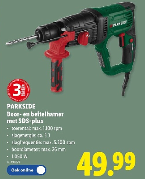 Boor-en beitelhamer met SDS-plus