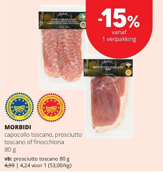 MORBIDI prosciutto toscano 80 g