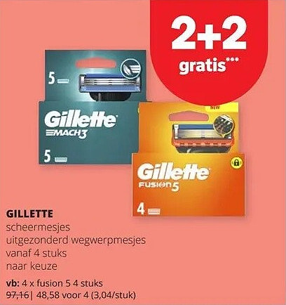 GILLETTЕ fusion 5 4 stuks