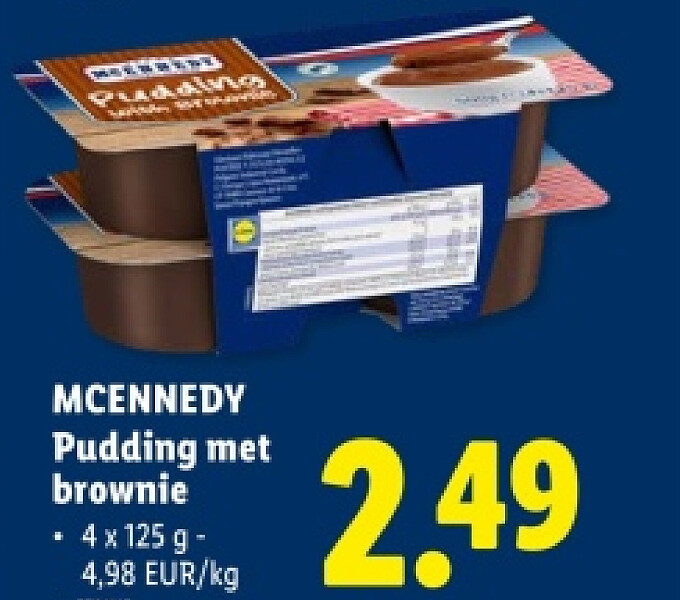Pudding met brownie