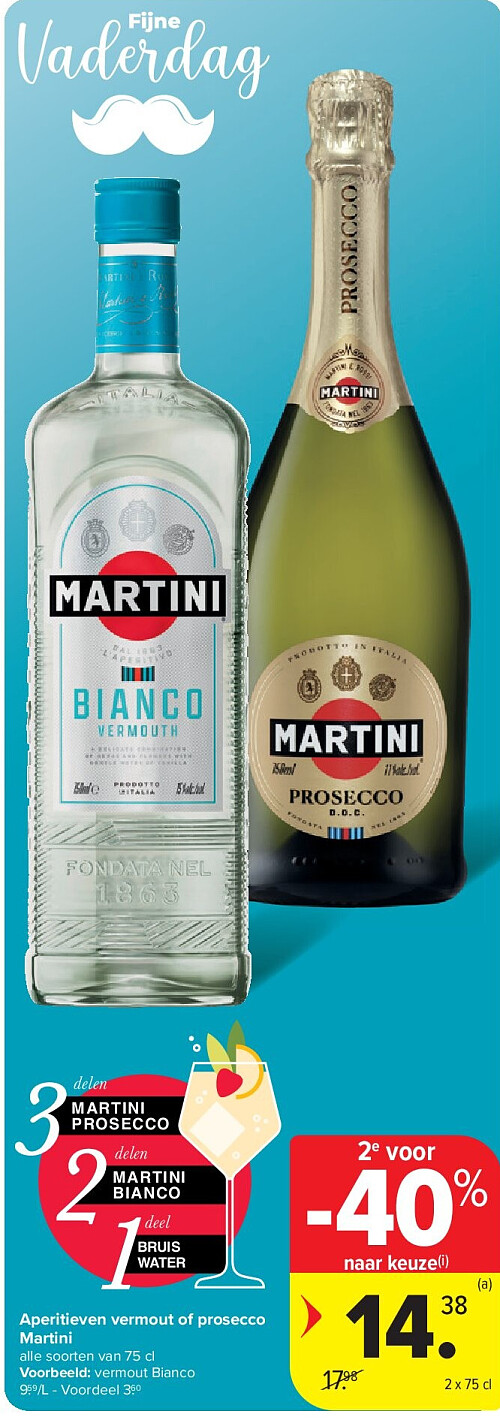 Aperitieven vermout of prosecco Martini