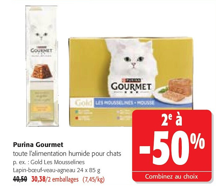 Purina Gourmet Gold Les Mousselines Lapin-bœuf-veau-agneau 24 x 85 g