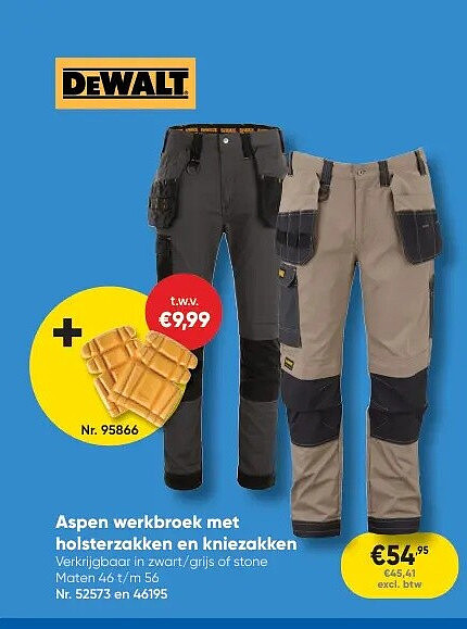 Aspen werkbroek met holsterzakken en kniezakken