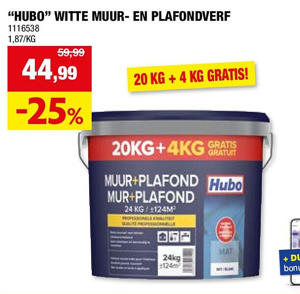 “HUBO” WITTE MUUR- EN PLAFONDVERF