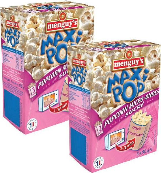 MAXI POP CORN SUCRÉ Lot de 3 x 90 g