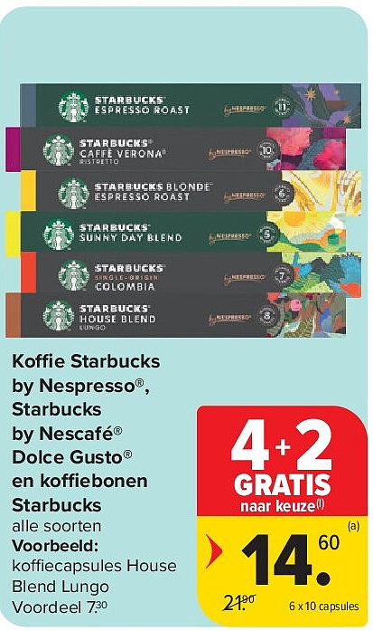 Koffie Starbucks by Nespresso®, Starbucks by Nescafé® Dolce Gusto® en koffiebonen Starbucks
