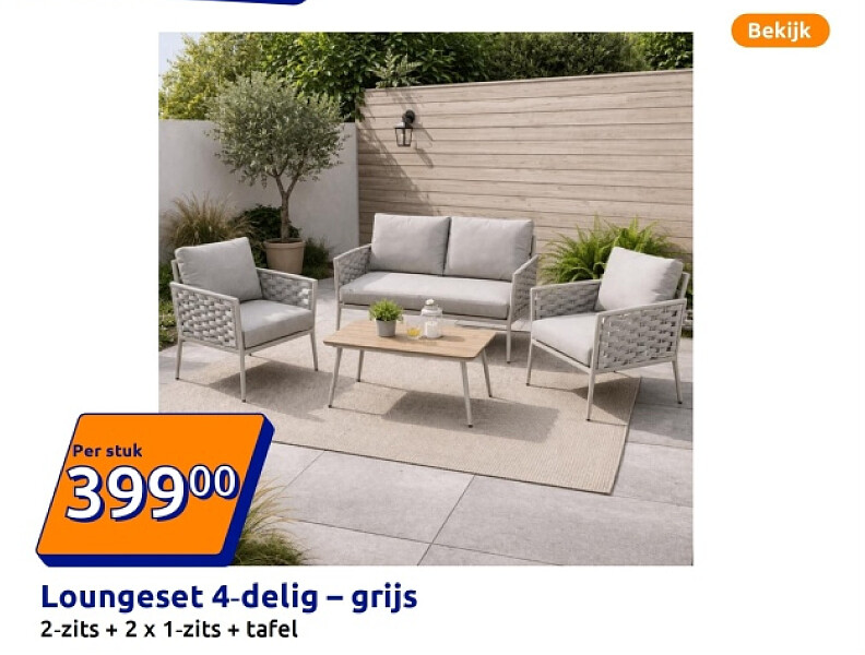 Loungeset 4-delig - grijs