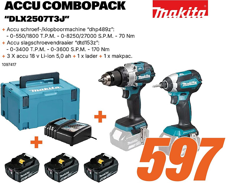Accu combopack DLX2507T3U