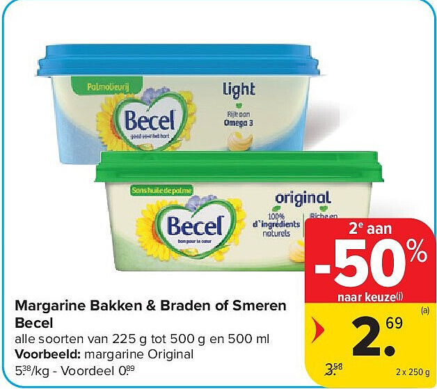 Margarine Bakken & Braden of Smeren Becel