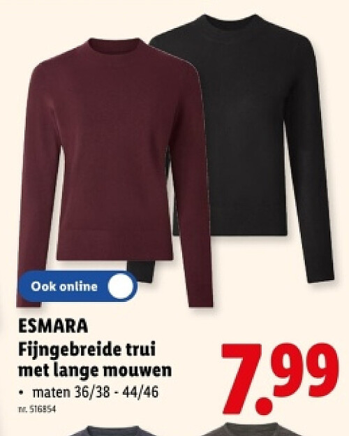 Fijngebreide trui met lange mouwen