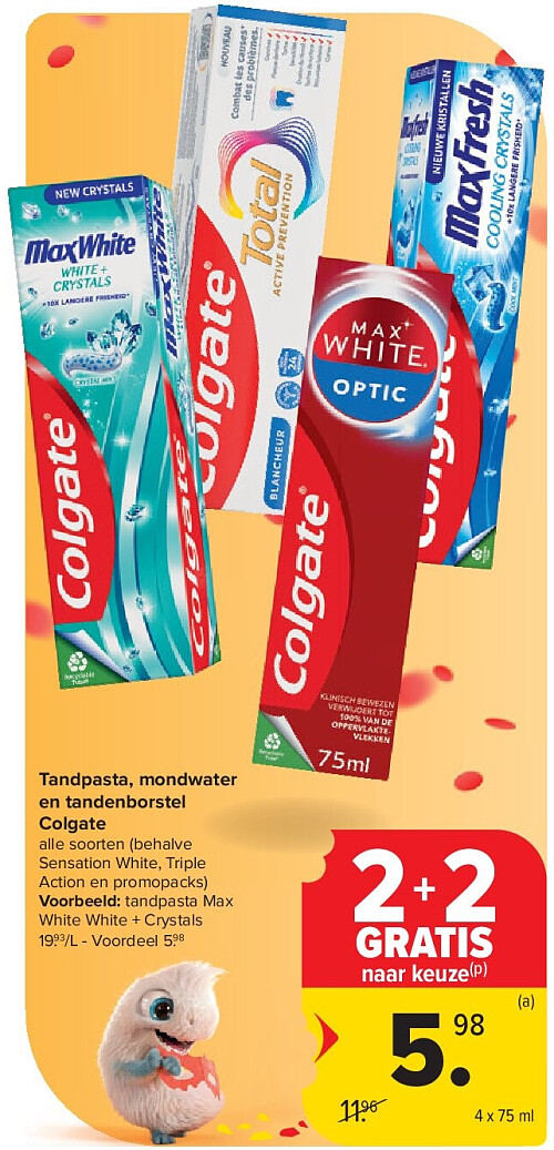 Tandpasta, mondwater en tandenborstel Colgate