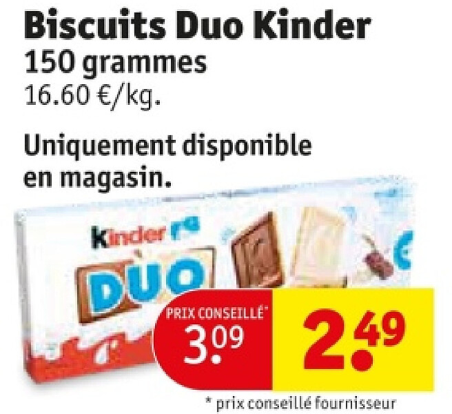 Biscuits Duo Kinder 150 grammes