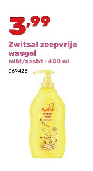 Zwitsal zeepvrije wasgel mild/zacht • 400 ml