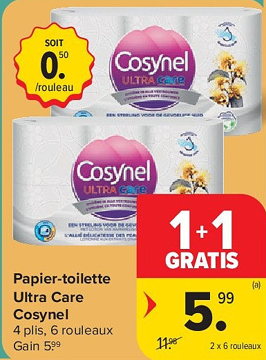 Papier-toilette Ultra Care Cosynel 2 x 6 rouleaux