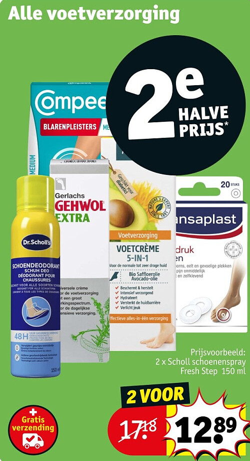 2 x Scholl schoenenspray Fresh Step 150 ml